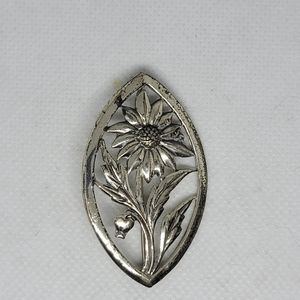 Sterling Silver Sun flower brooch